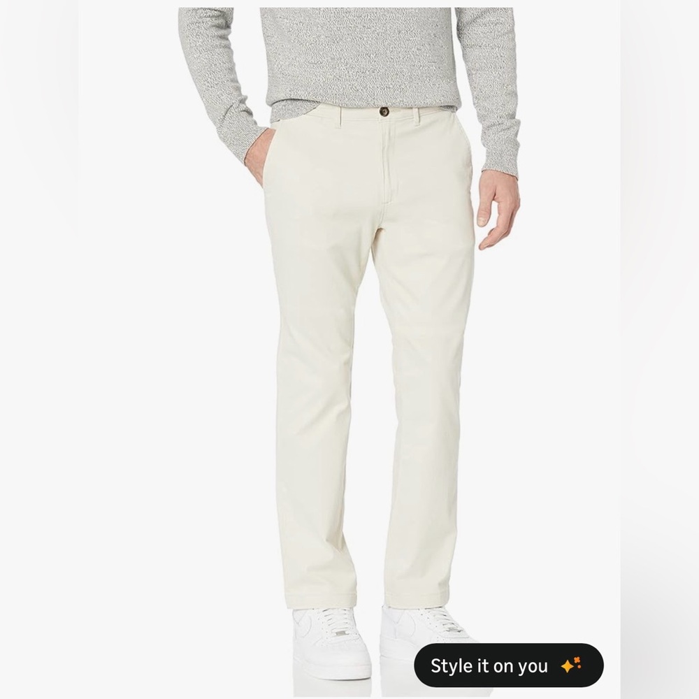 NWT Amazon Essentials Mens Straight-Fit Casual Size 35x34 Stone